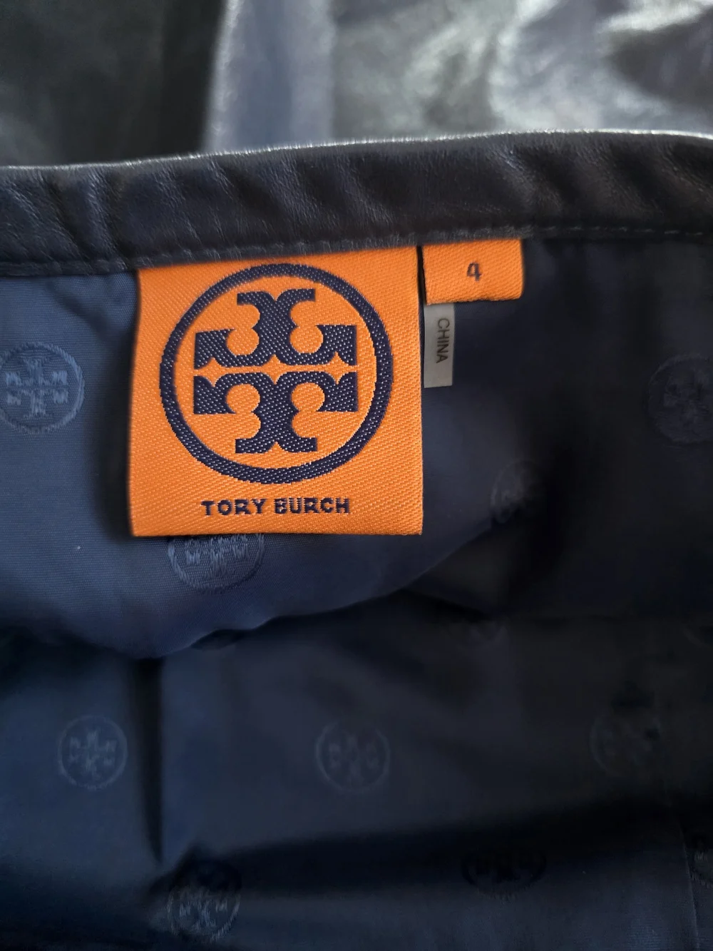 Tory Burch Blue Leather Mini Skirt
